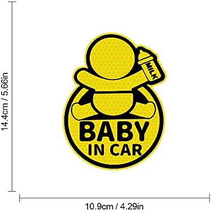 IProkiu 2pcs adesivo reflexivo de alta intensidade para carro bebê em decalques de carro bebê bebê