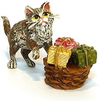 Gato com presentes Viena Bronze Fatuine