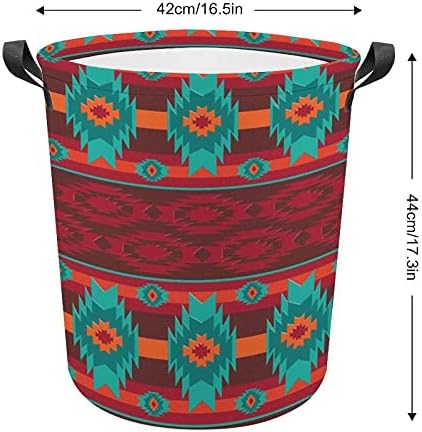 Sudoeste navajo padrão oxford pano cesto com alças cestas de armazenamento para organizador de brinquedos