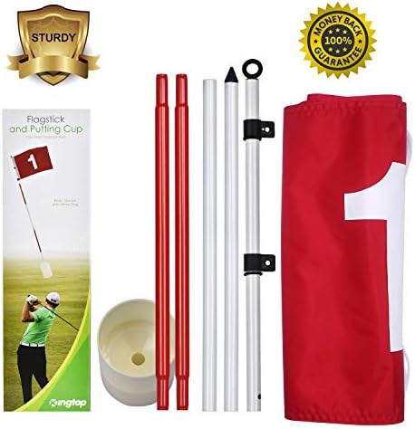 Kingtop Golf Flagsticks Pro, colocando bandeiras verdes de copo de buraco, todos os 6 pés, bandeiras de