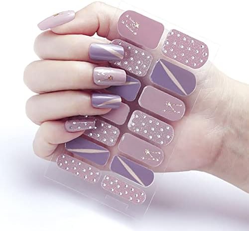 Adesivos de unhas QWERTY adesivos de esmalte de capa completa para mulheres decalques de manicure de beleza
