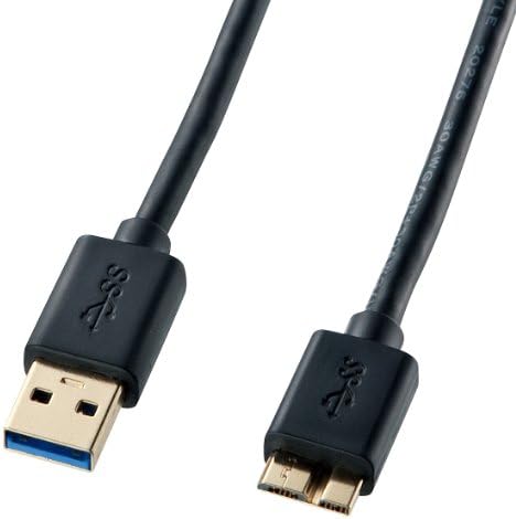 Sanwa Supply KU30-AMC10BK USB 3.0 Micro Cable, 3,3 pés, preto
