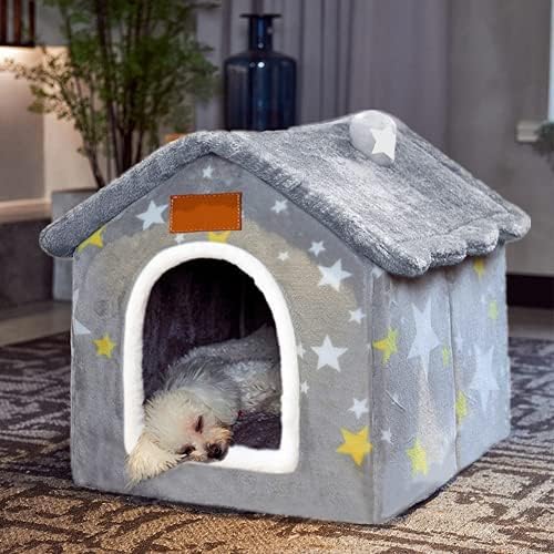 Aquarius cici cão casa interior, casinha de cachorro dobrável tapete de canil com almofada para pequenos