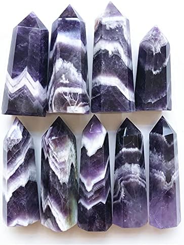Jóias Marka Sonho roxo Natural Purple Quartzo Gemito Pedra Héxagonal Cristal Lápis Ponto Cura Cura Gemal Mineral