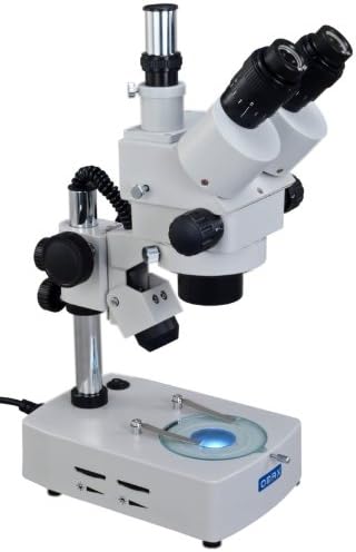 Omax 3.5x-90x Zoom Trinocular Microscópio estéreo com sistema de infinação dupla e luz adicional de 144 LED
