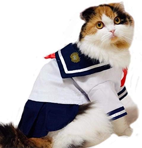 ANIAC Capitão da Marinha de animais de estimação Capitão de marinheiro uniforme estudantil com uma saia fofa