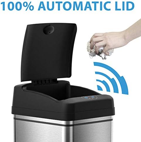 Lixo automático sem ITOUCH lata com adaptador CA e 10 sacos de lixo, lixo de lixo de cozinha sem