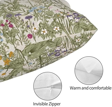 Capas de travesseiro de primavera de Aeioae 12 x 20 polegadas de 2 polegadas 2, Farmhouse Wildflower Green