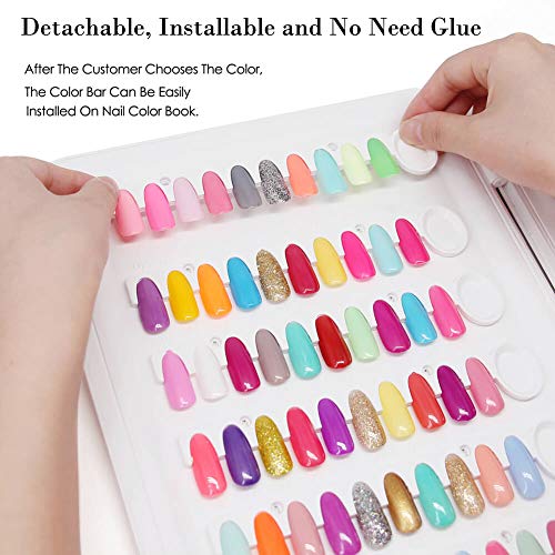 Livro de coloris de unhas de plástico elegante C8, sem necessidade de cola, exibição profissional de 120 cores de