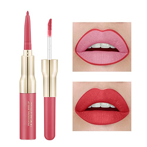 Meninas Meninas Cosméticos Dupla Batom Lip Lipsk Lipstick com maquiagem Lip Velvet Longo Longo Pigmento Alto