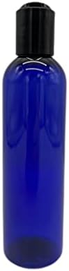 Garrafas plásticas de plástico Cosmo azul de 4 oz -12 Pacote de garrafa vazia recarregável - BPA Free - Oils