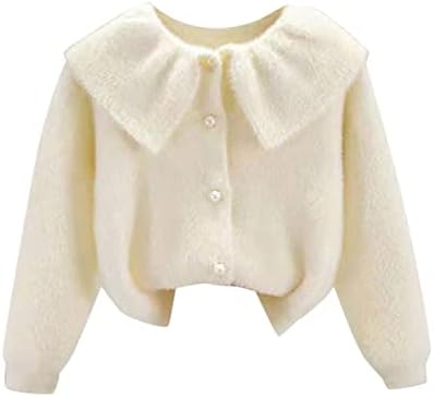 Crianças crianças crianças bebês meninos meninas meninas sólidas manga comprida suéter de lã Cardigan casaco tamanho