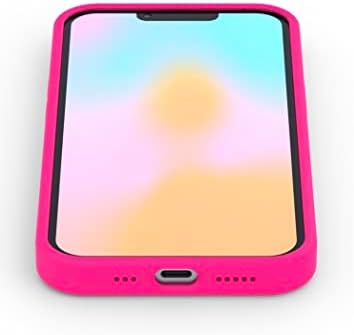 Caso criminal - Caso do iPhone 12 Pro Max - capa de iPhone de neon rosa | Silicone líquido com revestimento