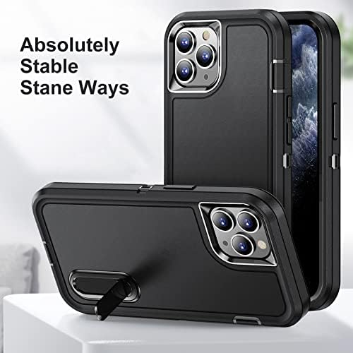 Idweel iPhone 11 Pro Max Case com cotonete de kickstand, proteção de proteção para uso pesado à prova