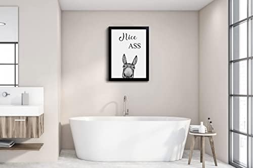 Donkey Animal Prints Decoração da sala de higiene - citações de citações de banheiro, banheiro