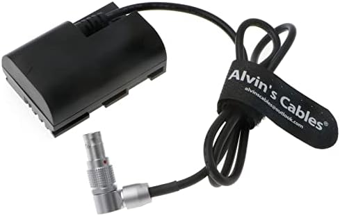 Alvin's Cables Lanparte LP E6 Bateria de Dummy a 2 pinos Cabo enrolado de energia masculina para Canon