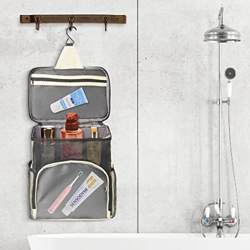Bolsa de higiene pessoal para mulheres e homens, bolsa portátil, bolsa de maquiagem de viagem com gancho
