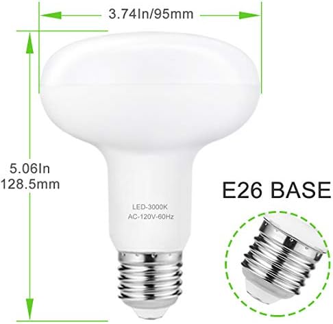 Lâmpadas de inundação LED BR30 LED interno/externo, 12W = 100W, 3000k Warm White, 1200 lúmens, E26 Base Robados
