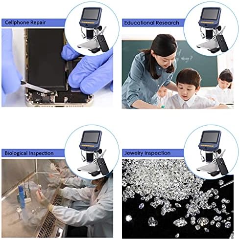 Microscópio de estéreo digital eletrônico GENIGW 220X Desktop para reparo de solda com luz LED de tela de 4,3