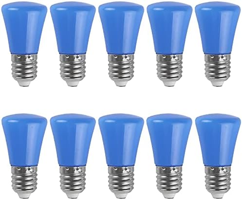 Iluminação LXCOM LUZ LED LED 1W Bulbo de cor azul e26/e27 Base média lâmpada de lâmpada externa para festival