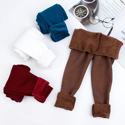 Booph Girls Winter Leggings lã alinhada para crianças pequenas calças básicas de comprimento completo