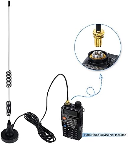 Bingfu Banda dupla VHF UHF 136-174MHz 400-470MHz Antena de base magnética de base de radiografia