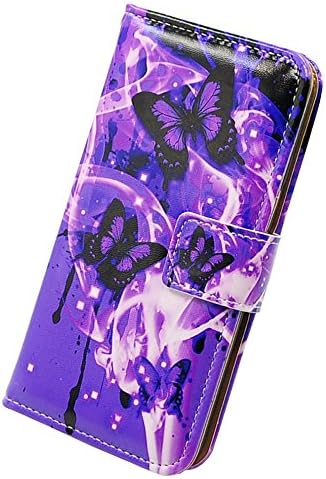 Bcov Galaxy S20 FE 5G Caixa, capa roxa de couro de borboleta capa de carteira com suporte de slot de
