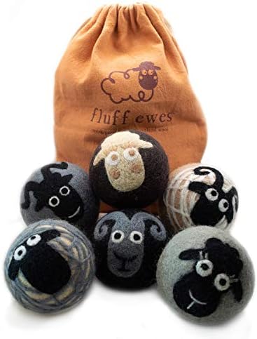 Fluff Ewes premium feitos à mão neozelandesa de lã reutiliza bolas de secador de lã para lavanderia,