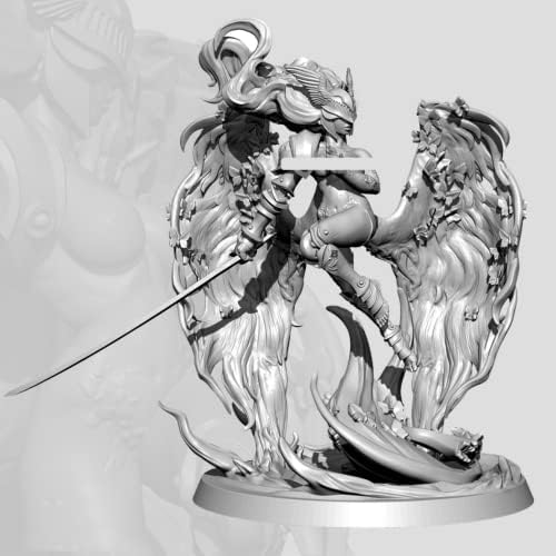 1/24 Modelo de figura de resina Antigo kit de modelo de resina guerreira feminina sem montagem e sem