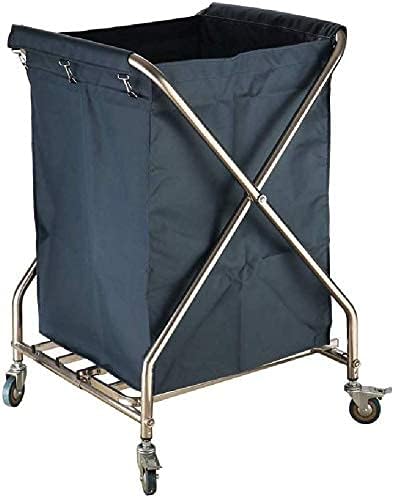 Omoons Carts, Carrinho de aço inoxidável que serve o carrinho de lavanderia de lavanderia com rodas, carrinho