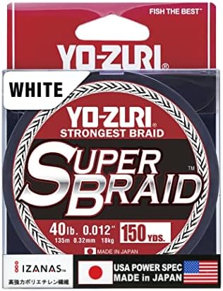Yo-zuri yz-sb-40lb-wh-150yd: super trança branca 40lb 150yd, branco