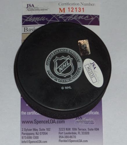 Benoit Pouliot assinou o NY Rangers Hockey Puck Edmonton Oilers Bruins JSA - Pucks autografados da NHL