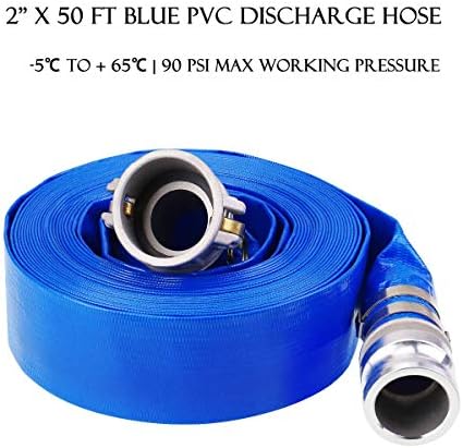Kit de bomba de mangueira de descarga inclui mangueira de backwash de PVC azul de 2 x 50 '