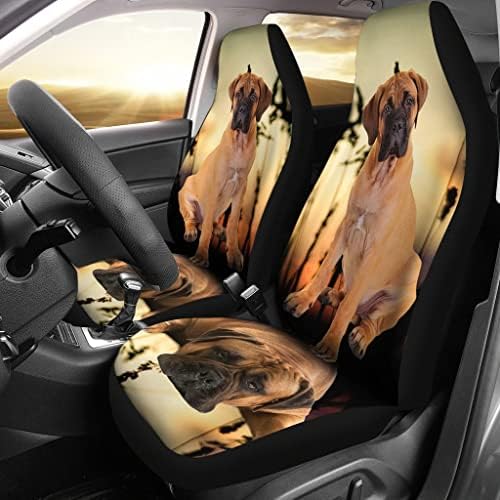 Pawlice Bullmastiff Dog Print Casas de assento de carro Universal Fit Capas de assento de carro - tampas de