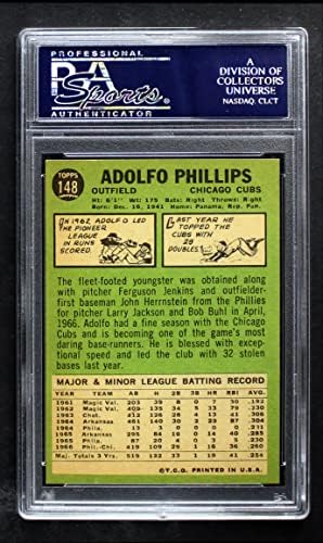 1967 Topps 148 Adolfo Phillips Chicago Cubs PSA PSA 8,00 Cubs