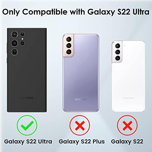 Caka para Samsung Galaxy S22 Caso Ultra, S22 Caso Ultra com capa de câmera deslizante e kickstand com 360 °