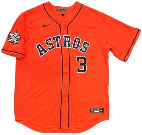 Jeremy Peña Astros assinou 2022 WS MVP inscrito Orange Nike WS Jersey MLB Pena - camisas MLB autografadas