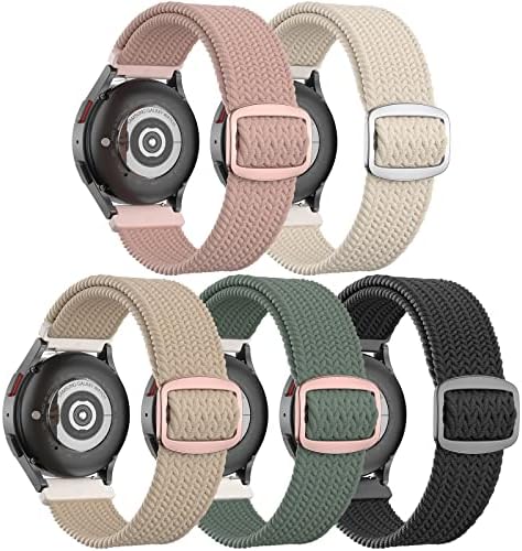 Bandas de relógio de nylon elástico de 5 pacote compatíveis com Samsung Galaxy Watch ativo 2 bandas 40mm