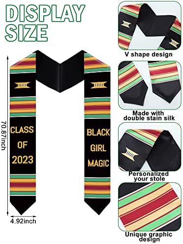 6 PCs Black Girl 2023 Graduação roubou o conjunto motivacional de graduação inspiradora incluem silten
