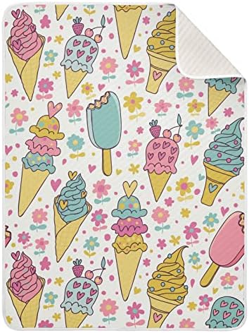 Clante de cobertor de arremesso de sorvete de sorvete floral Floral Cotton Clanta para bebês,
