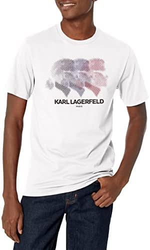 Karl Lagerfeld Paris Men's Crew pescoço de manga curta Camiseta sólida