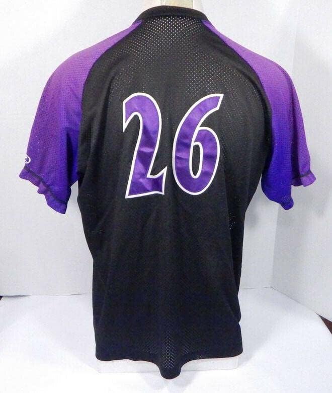 2009-2015 Winston Salem Dash 26 Game usou Black Purple Jersey DP05982 - Jogo usou camisas MLB