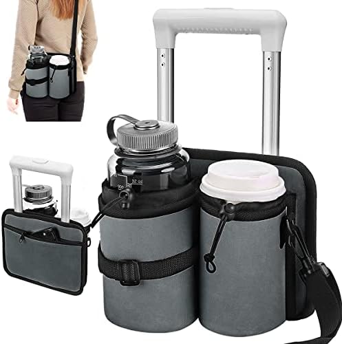 TNJSKCE Luggage Travel Cup Holder Free Hand Drink Caddy 2 Canecas de café Saco de bebidas de