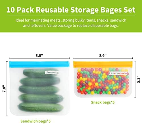 Sacos de armazenamento de alimentos reutilizáveis, sacos de congeladores planos de 12 bpa grátis para