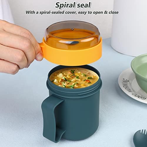 Caneca de sopa doiLool com tampa e colheita de sopa microwavable Sopa quente para ir para recipientes copos