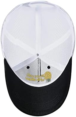 Joga bem com outros chapéus de beisebol bordados de cabeça para baixo, abacaxi, boné de bordado ajustável