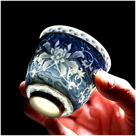 4 peças/conjunto Vintage Handmade Ceramic Tea Cups- Painted Tea Bowl Chinese Porcelan Tea Conjunto