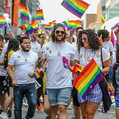 8pcs Acessórios do orgulho, incluindo pinos e colares do orgulho - LGBTQ Rainbow Broche Pins Bandeira