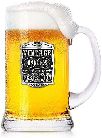 Empresa de estanho inglesa 1 Pint Anos vintage 1963 60º aniversário ou aniversário de cerveja caneca de caneca