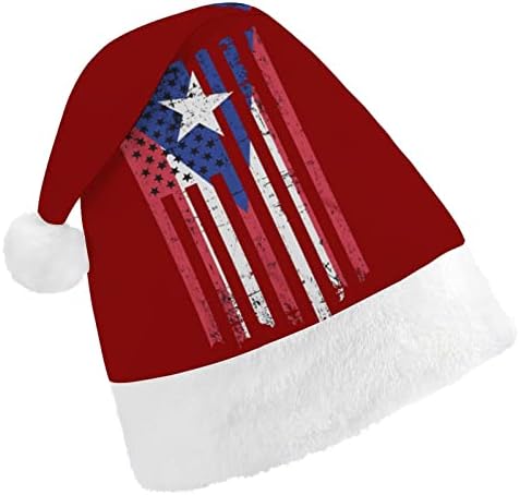 Puerto Rico Flag chapéu de natal chapéu de santa chapéus de Natal engraçados chapéus de festa para mulheres/homens